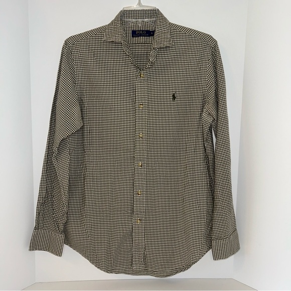 Polo Ralph Lauren Other - Polo Ralph Lauren mens brown gingham stretch poplin long sleeve shirt size SMALL